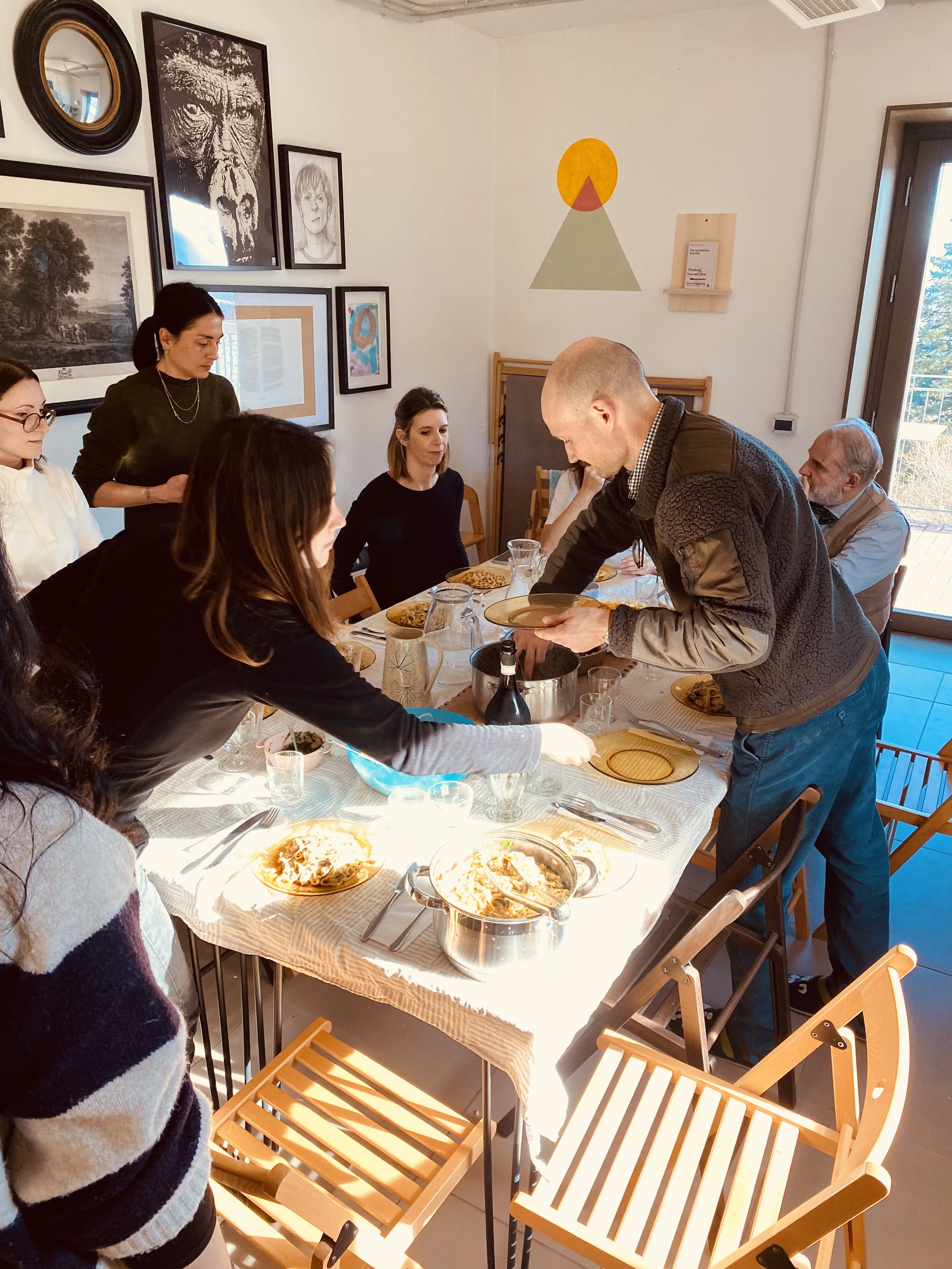 Communal kitchen and dining area